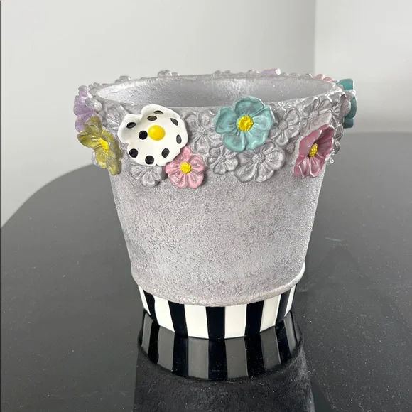 MacKenzie-Childs Maia Small Hand-Painted Resin Pot - Picture 3 of 12